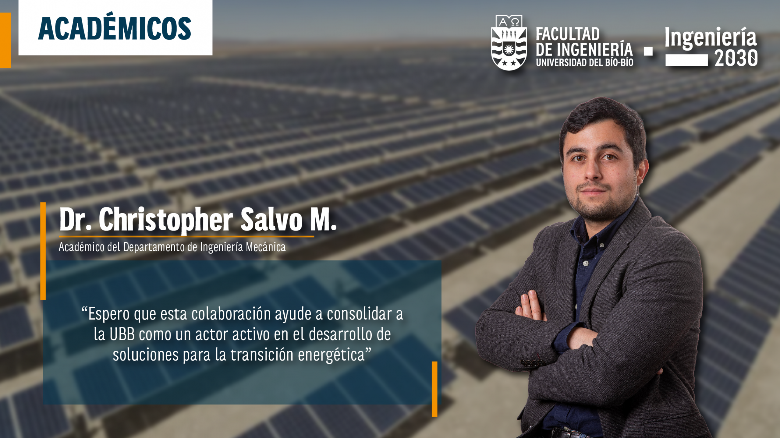 De los materiales a la energía del futuro: académico UBB se incorpora como Investigador Adjunto de SERC Chile